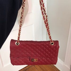 Red shoulder bag